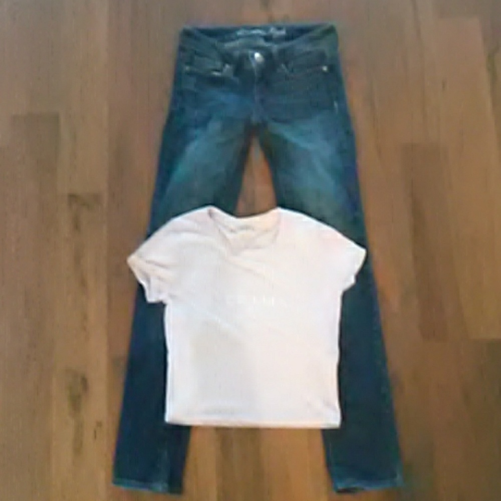 American eagle jeans and hollister top